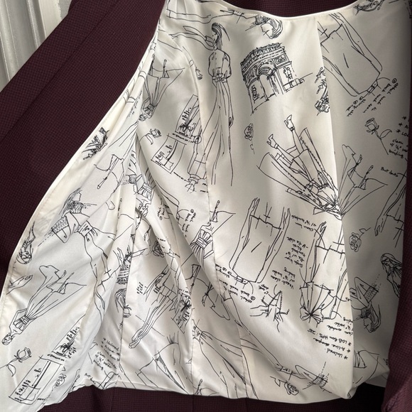 WHBM Signature Blazer Houndstooth Two Button Suiting Jacket Red Black Size 12 - Picture 7 of 15